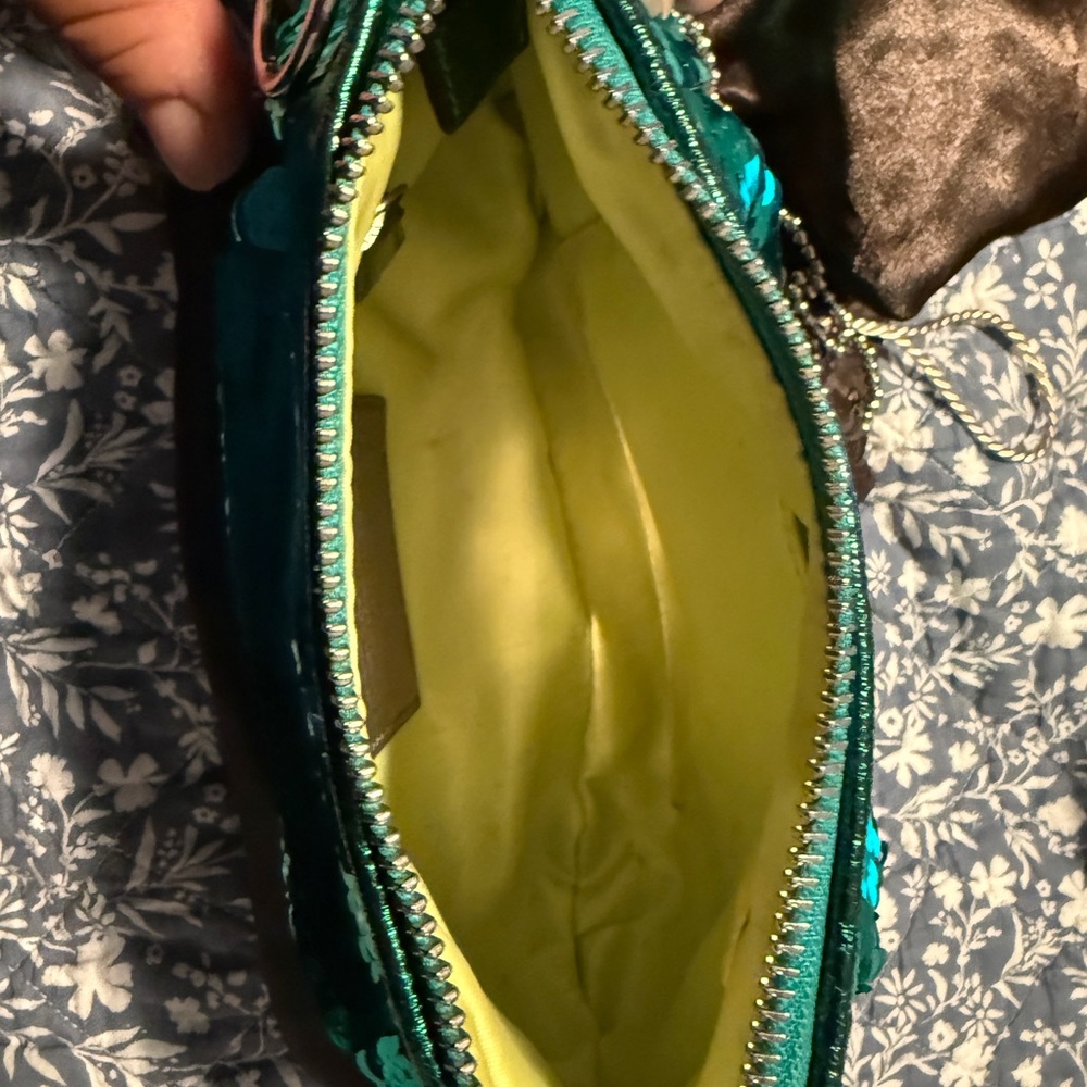 💙💚🩵 VINTAGE COACH RARE SEQUIN POPPY BAG 🩵💚💙 - Picture 9 of 10